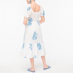 J. Crew White and Blue Floral Dress